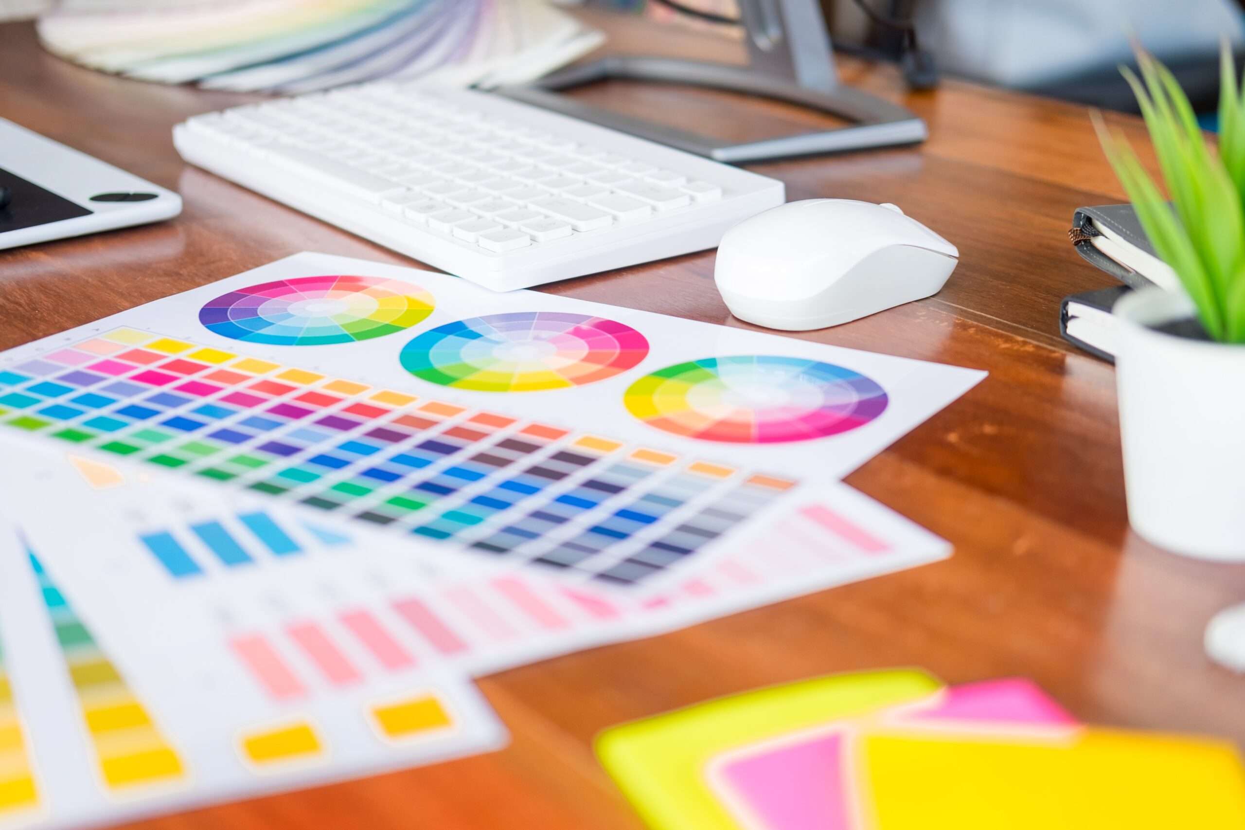 Graphic design team working on ad creatives